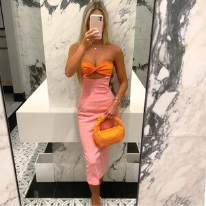 NWT MISHA Antonella Bonded Crepe Midi Dress